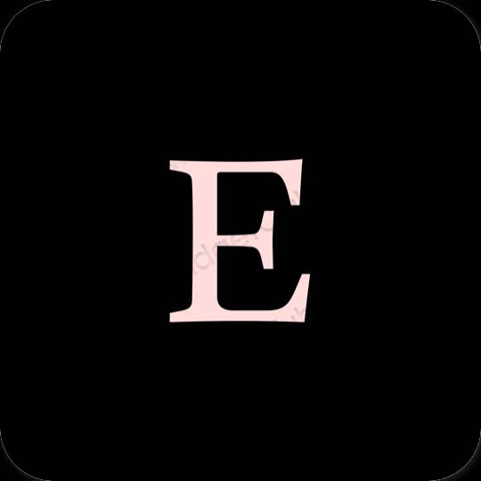 Æstetisk sort Etsy app ikoner