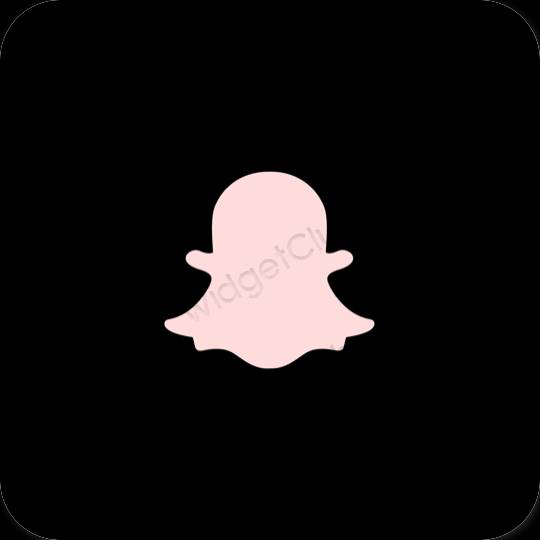 Естетичен черен snapchat икони на приложения