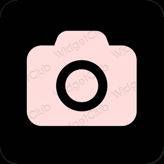 Esteetiline pastelne roosa Camera rakenduste ikoonid