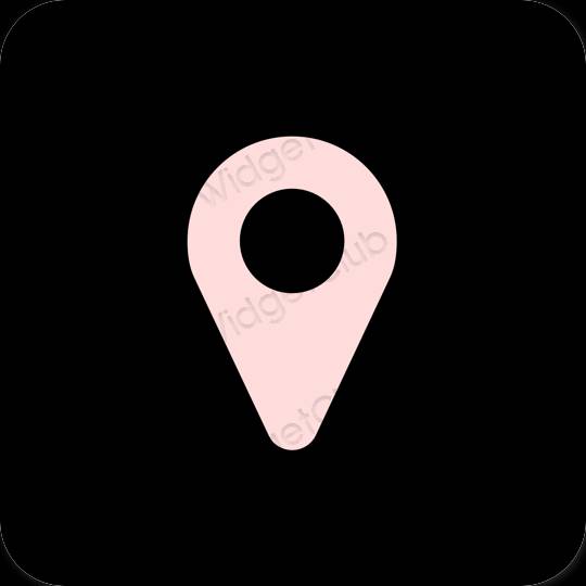 Estetico Nero Google Map icone dell'app
