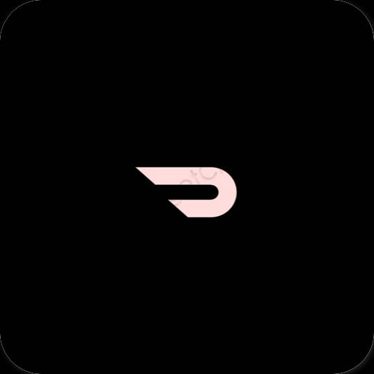Estetski crno Doordash ikone aplikacija