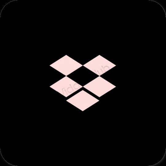 Estetis hitam Dropbox ikon aplikasi
