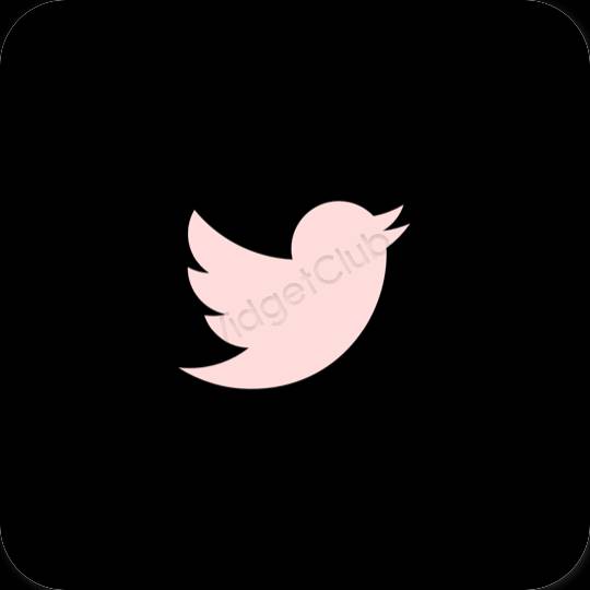 Estetik siyah Twitter uygulama simgeleri