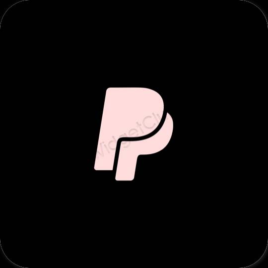 Aesthetic black Paypal app icons