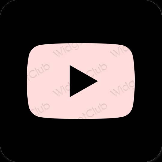Estético rosa pastel Youtube ícones de aplicativos