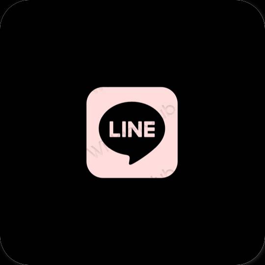 Estetico Nero LINE icone dell'app