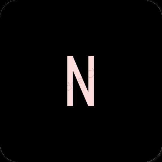 Estetico Nero Netflix icone dell'app