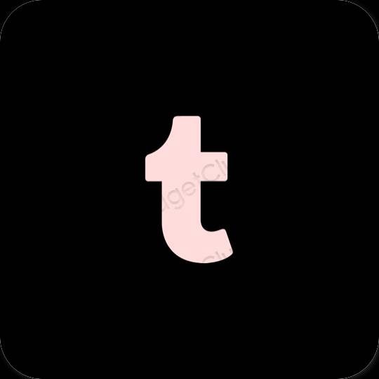 Estetik hitam Tumblr ikon aplikasi