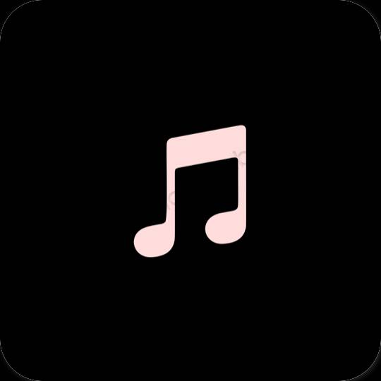 Esztétika fekete Apple Music alkalmazás ikonok