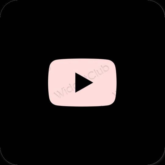 Estetický Černá Youtube ikony aplikací