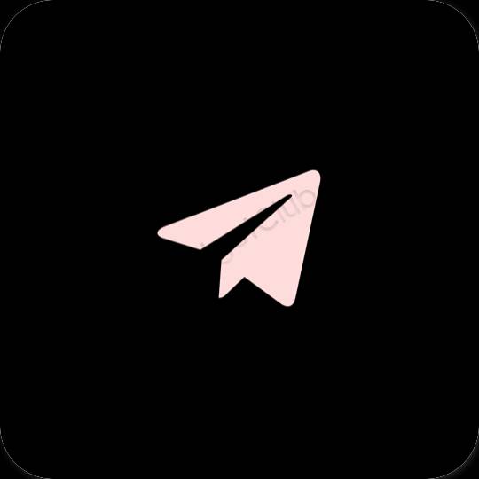 审美的 黑色的 Telegram 应用程序图标