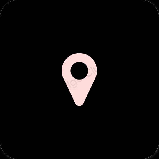 Stijlvol zwart Map app-pictogrammen