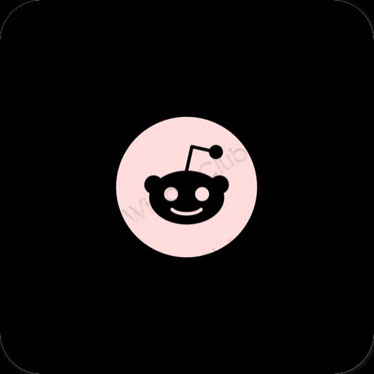 Estetsko Črna Reddit ikone aplikacij