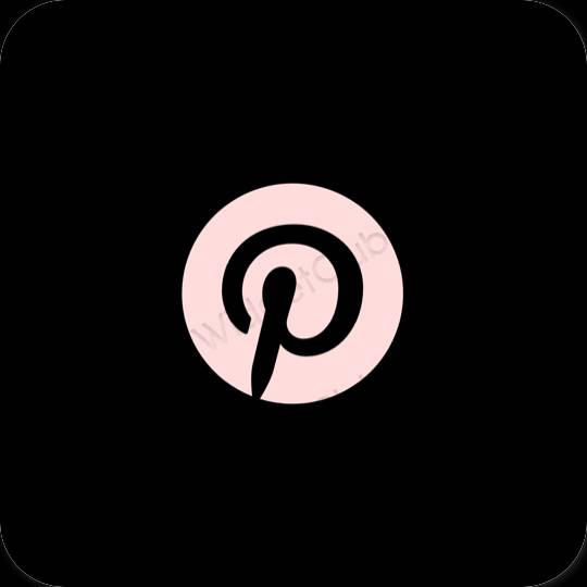 Æstetisk sort Pinterest app ikoner