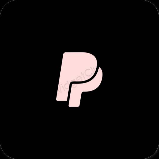 Estético negro Paypal iconos de aplicaciones