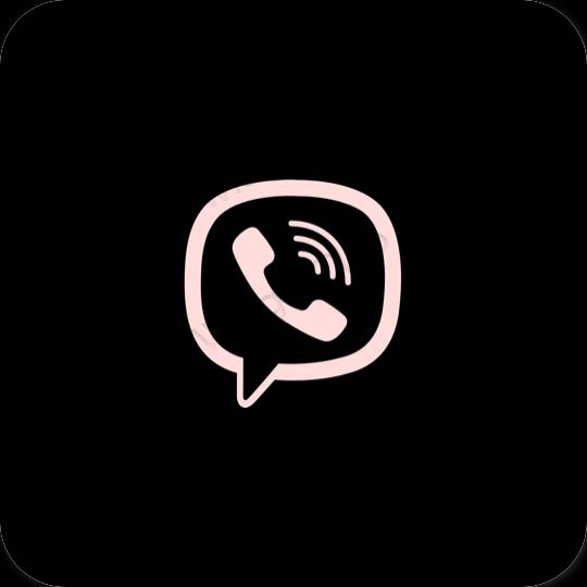 Ästhetisch Schwarz Viber App-Symbole