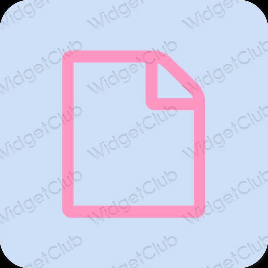 Esthétique mauve Files icônes d'application