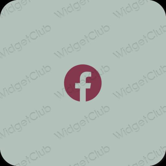 Естетичен зелено Facebook икони на приложения