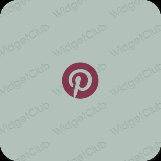 Естетичен зелено Pinterest икони на приложения