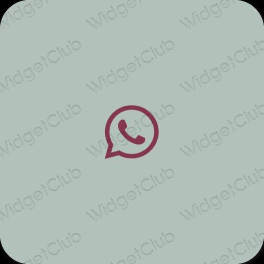 Estético verde WhatsApp iconos de aplicaciones