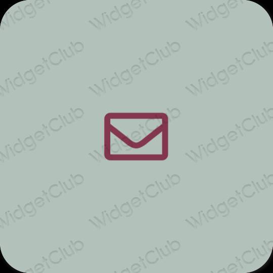 Естетичен зелено Mail икони на приложения
