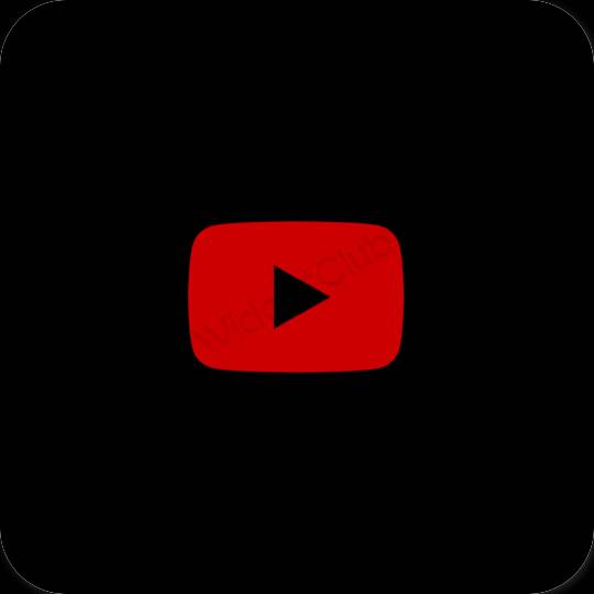 Естетичен черен Youtube икони на приложения