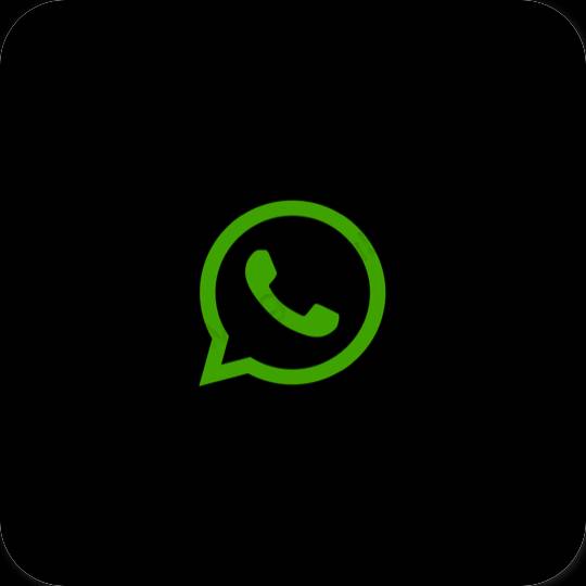 Estético Preto WhatsApp ícones de aplicativos
