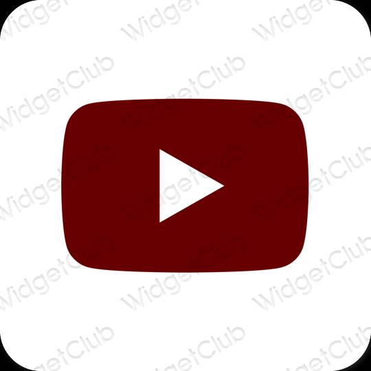 Esteetiline pruun Youtube rakenduste ikoonid