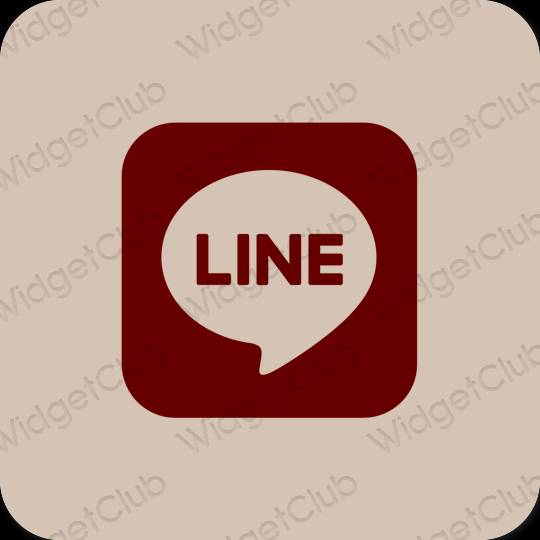 Estético beige LINE iconos de aplicaciones