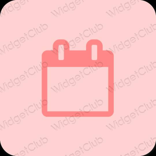 Esthétique rose Calendar icônes d'application