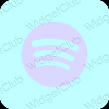 Estetic albastru pastel Spotify pictogramele aplicației