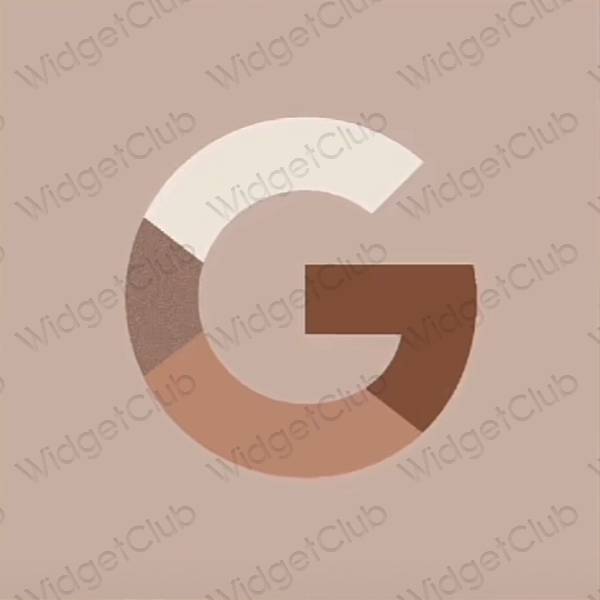 Estetisk beige Google app ikoner