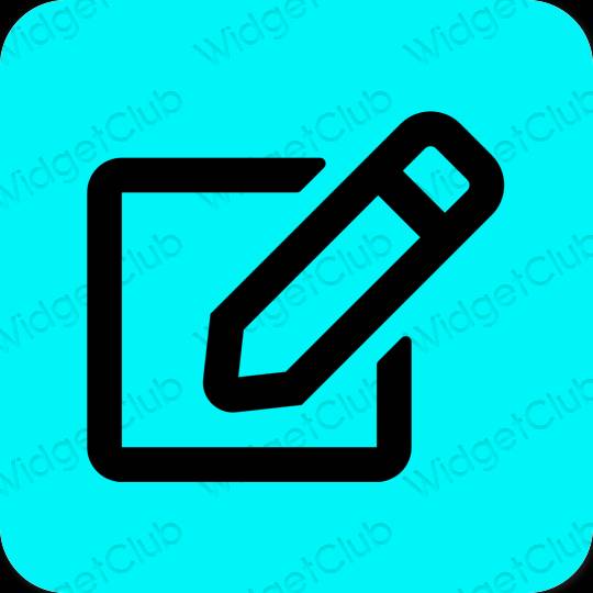 Estético azul Notes ícones de aplicativos