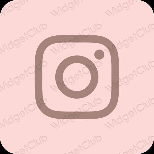 Estetis merah muda pastel Instagram ikon aplikasi