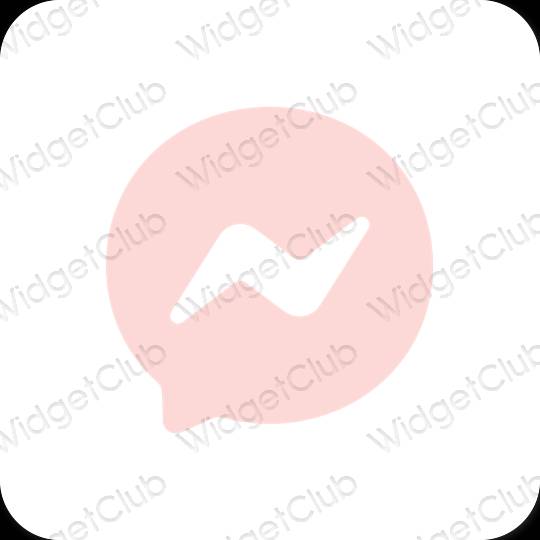 Estetik merah jambu pastel Messages ikon aplikasi