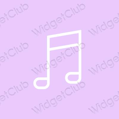 Естетичний фіолетовий Music значки програм