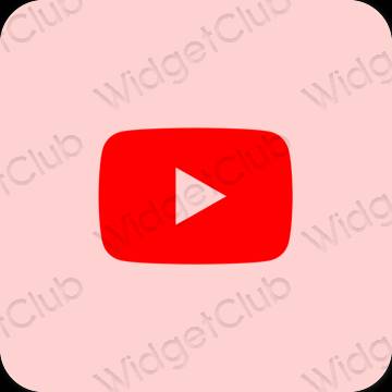 Esteettinen vaaleanpunainen Youtube sovelluskuvakkeet