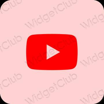 Stijlvol roze Youtube app-pictogrammen