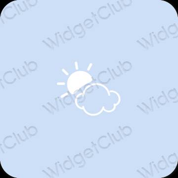 Estetski pastelno plava Weather ikone aplikacija