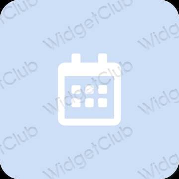 Estetické pastelovo modrá Calendar ikony aplikácií