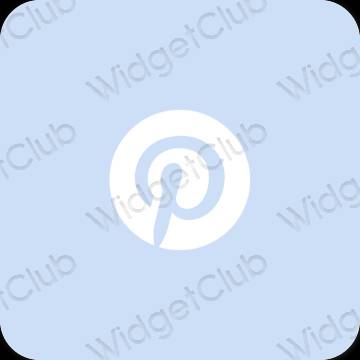 Estetsko pastelno modra Pinterest ikone aplikacij