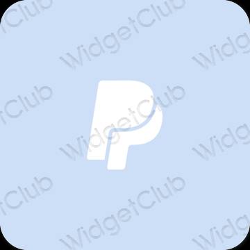 Αισθητικός παστέλ μπλε Paypal εικονίδια εφαρμογών