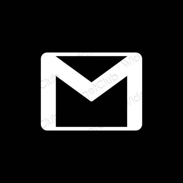 Ästhetisch Schwarz Gmail App-Symbole