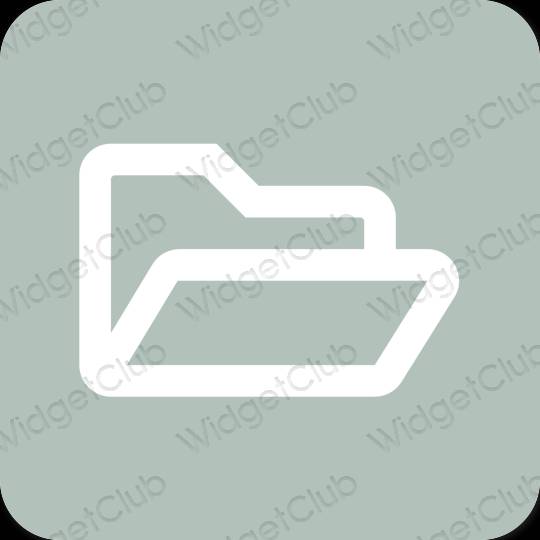 Estetski zelena Files ikone aplikacija