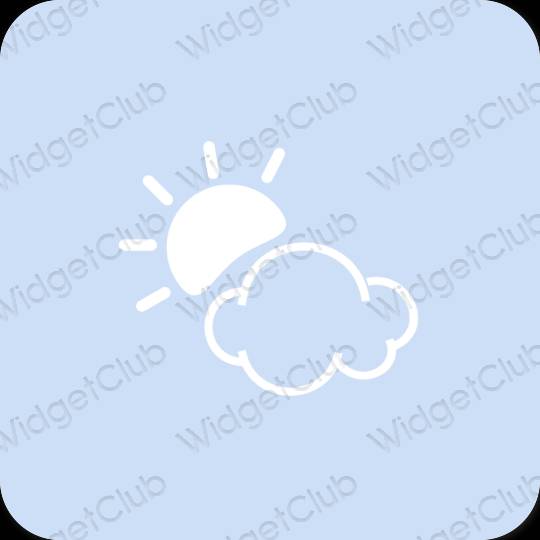 Estetik biru pastel Weather ikon aplikasi
