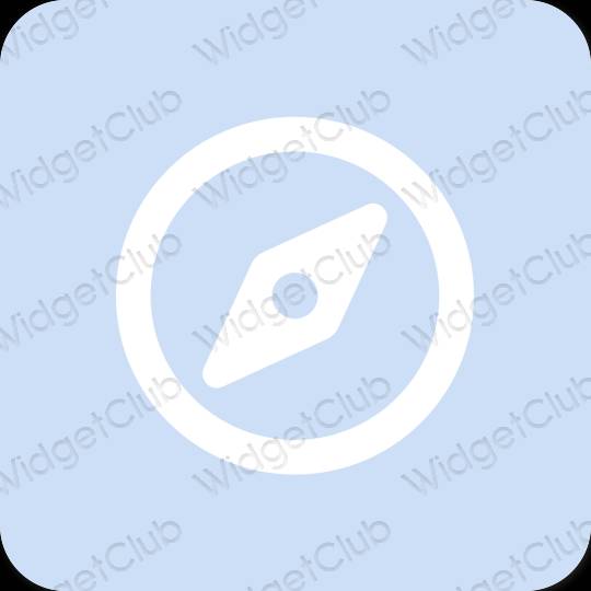 Estetis biru pastel Safari ikon aplikasi