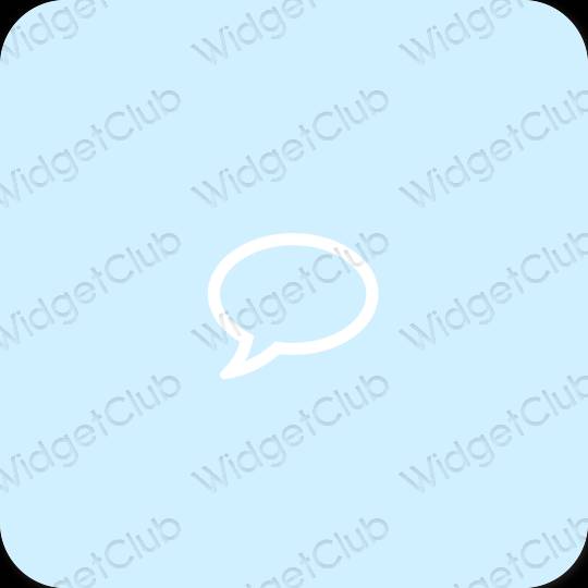 Естетски пастелно плава Messages иконе апликација