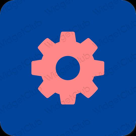 Ästhetisch blau Settings App-Symbole