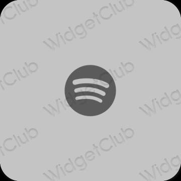 Esthétique grise Spotify icônes d'application