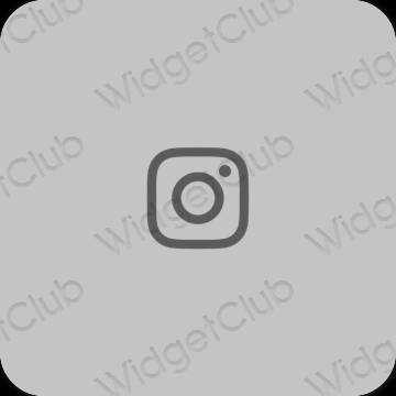 Estético gris Instagram iconos de aplicaciones
